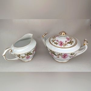 Kyoto Japan Primrose pattern 7311 creamer and sugar bowl with lid